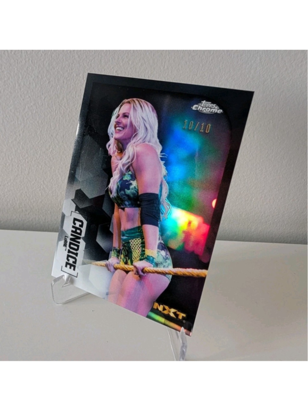 Candice LeRae 10/10 Black Refractor 2020 Topps Chrome WWE #77 RARE Last Card!
